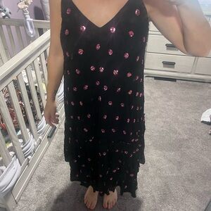 Free People Black Dress with Pink Accents